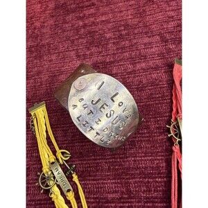 Leather Bracelet Snap Leather Cuff Bracelet With 2 Nautical Brackets- Ships Fast